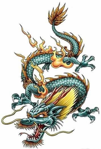 23款漂亮霸气的彩色龙纹身图案手稿