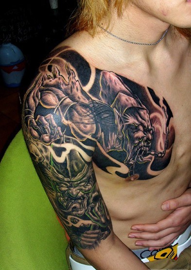 极度酷炫的黑白无常纹身