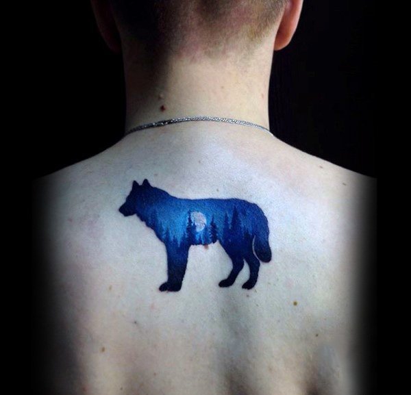 32款男性超酷的满背狼纹身图案