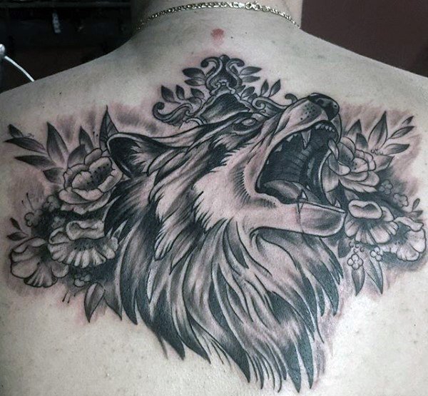 32款男性超酷的满背狼纹身图案