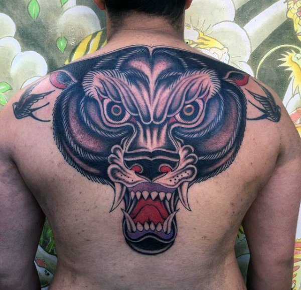 32款男性超酷的满背狼纹身图案