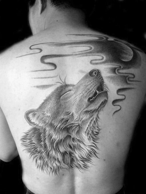 32款男性超酷的满背狼纹身图案