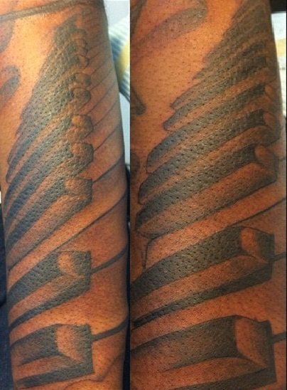 3D钢琴键盘图案纹身