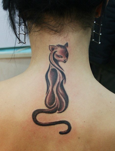 28款女性可爱的猫纹身图案设计