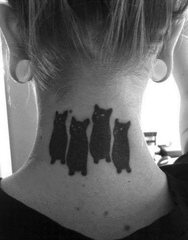 28款女性可爱的猫纹身图案设计