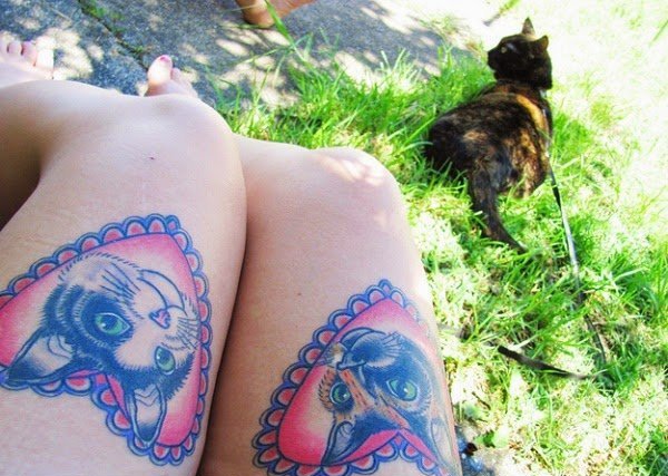 28款女性可爱的猫纹身图案设计