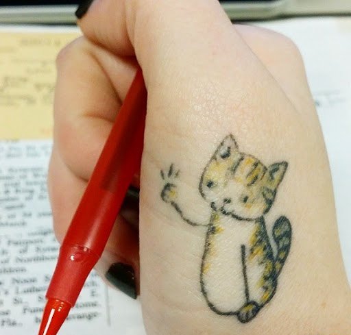 28款女性可爱的猫纹身图案设计