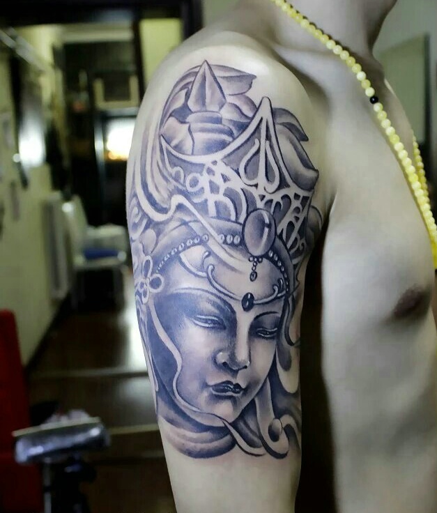 超级完美的手臂佛像纹身图案