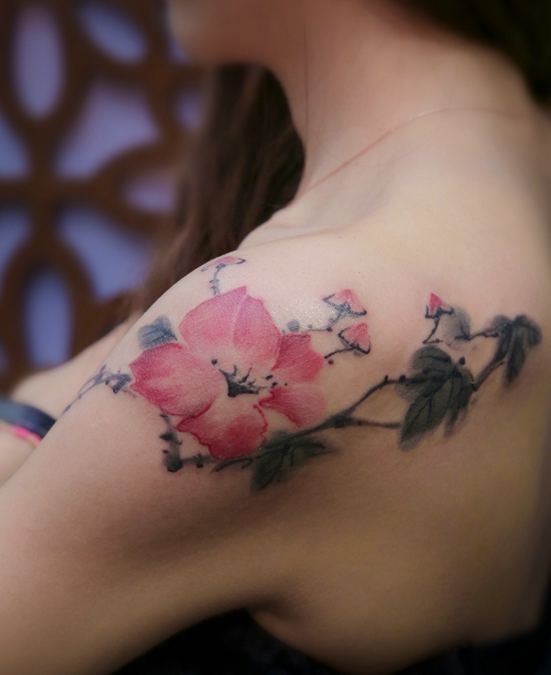 一组水墨风格的纹身图案时尚精致