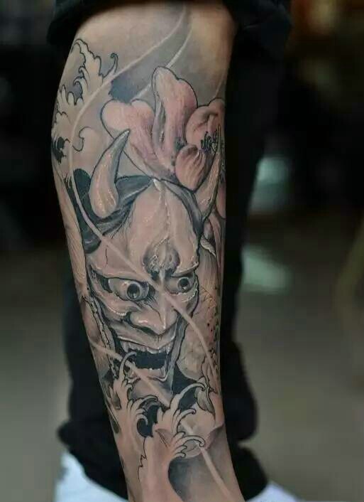 包小腿经典有范的小般若纹身图案