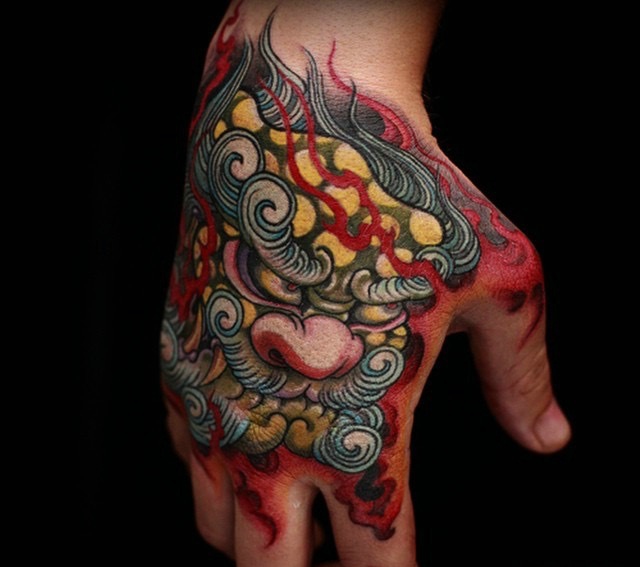 几款手背3d图腾纹身图案很狂野