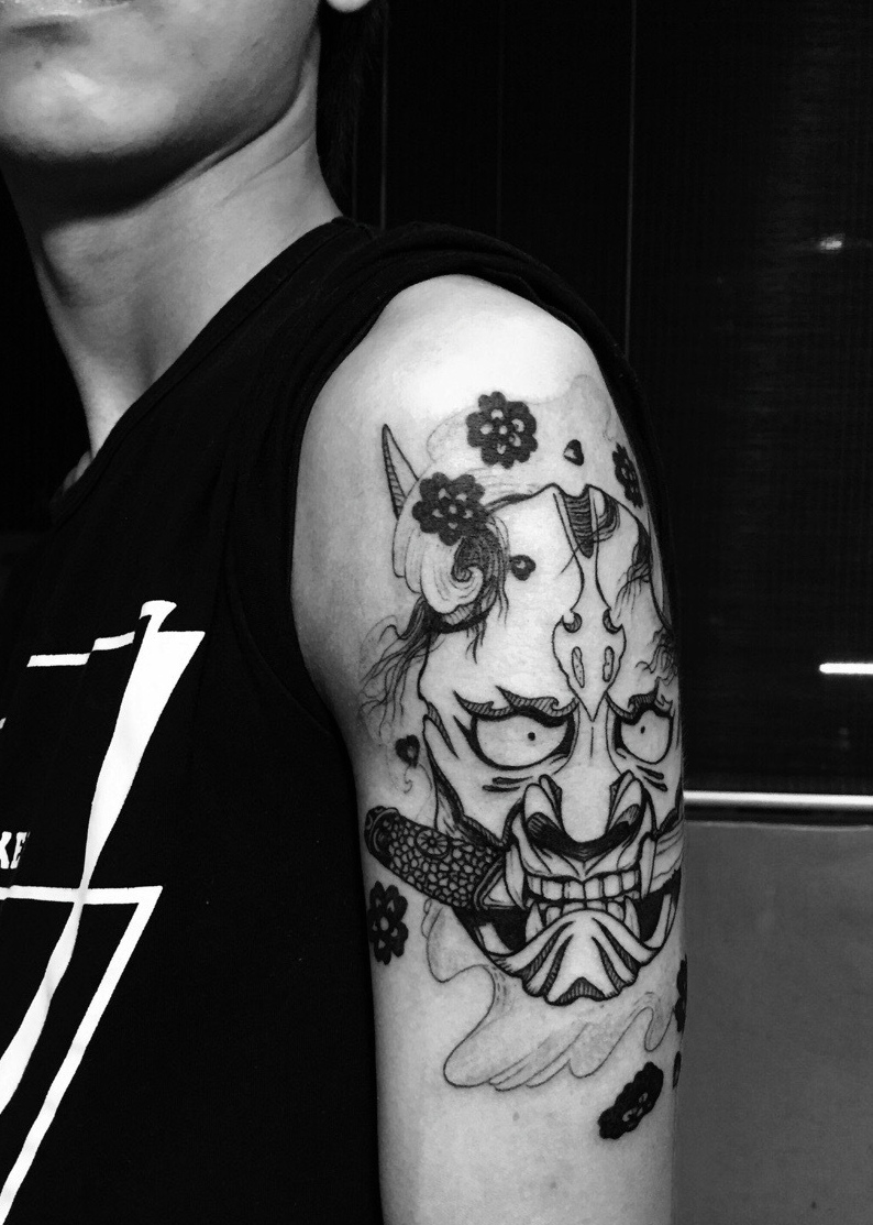 经典十足的手臂简陋小般若纹身图案