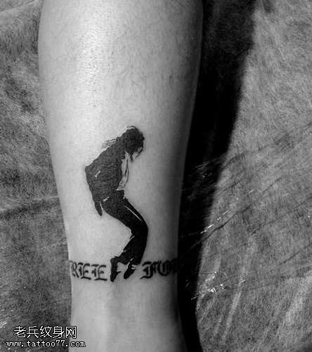 腿部酷爱跳舞纹身图案