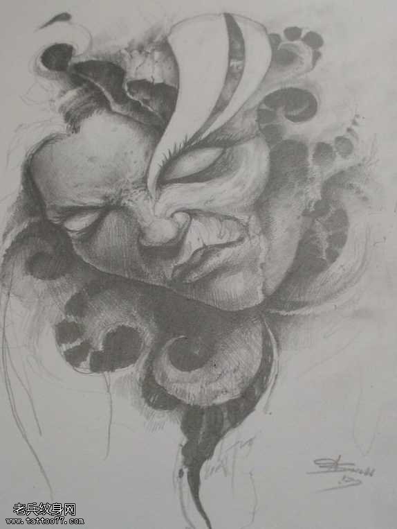 手稿不一样死亡女郎纹身图案