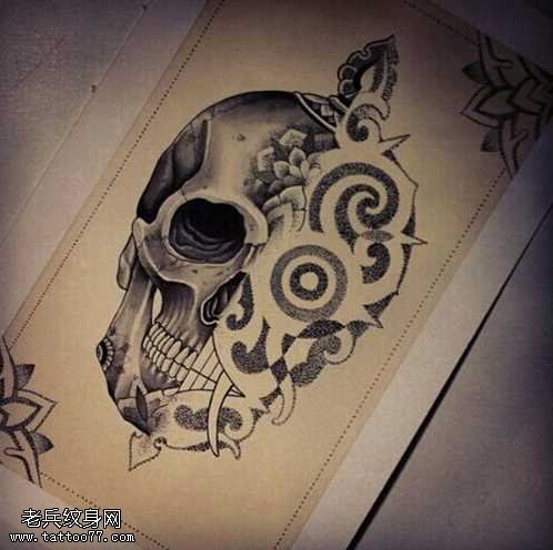 手稿骷髅主流纹身图案