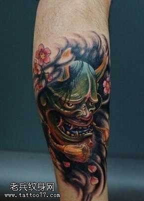 帅气外露般若纹身图案