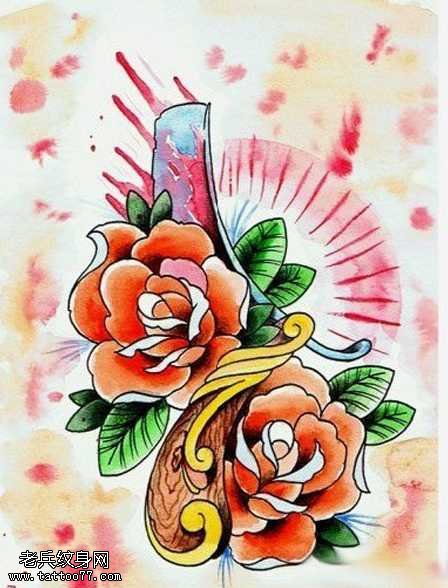 手稿色彩艳丽纹身图案