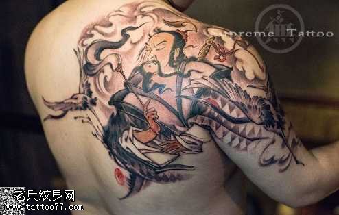 神话人物吕洞宾纹身图案