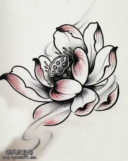 手稿很个性莲花纹身图案