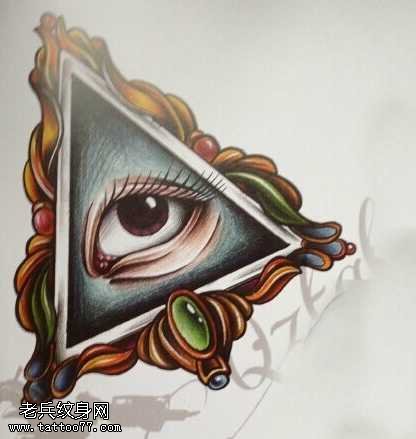 手稿个性全视之眼纹身图案