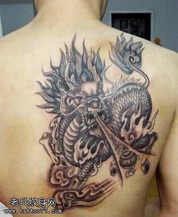 大气麒麟纹身图案