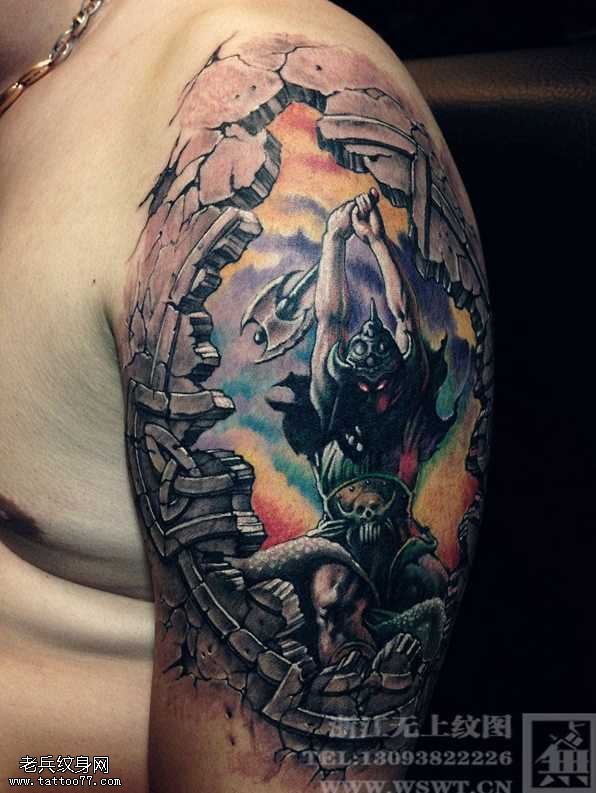 胳膊狂战士纹身图案