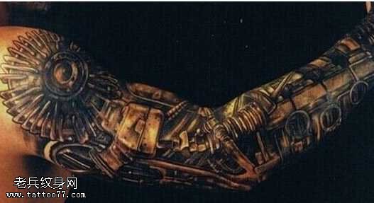胳膊机器纹身图案