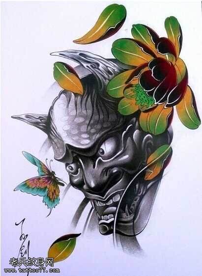 手稿般若纹身图案