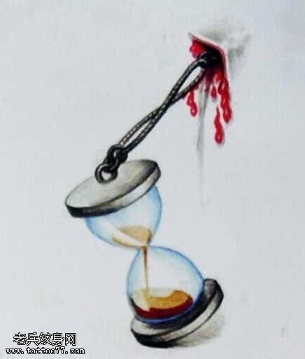 手稿沙漏纹身图案