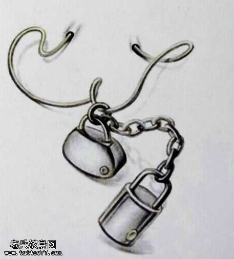 手稿锁纹身图案