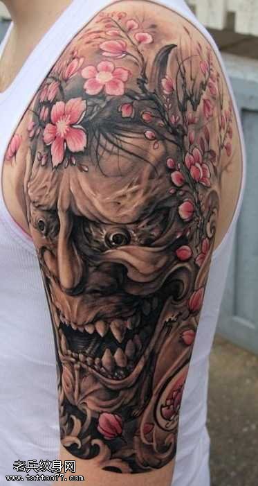 胳膊般若纹身图案