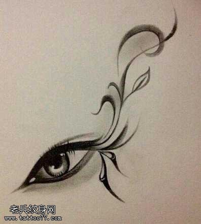 手稿眼睛纹身图案