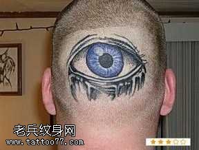 头部眼睛纹身图案