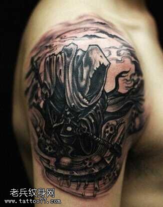 胳膊死神纹身图案