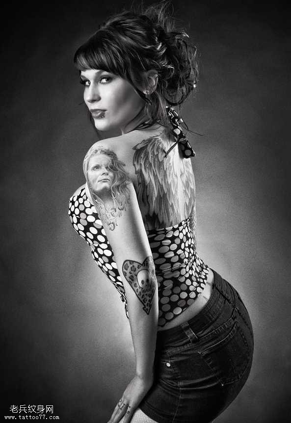 胳膊女人物纹身图案