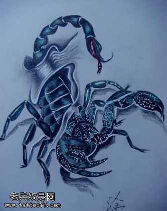 手稿帅气蝎子纹身图案