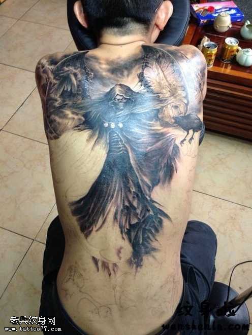 背部死神纹身图案