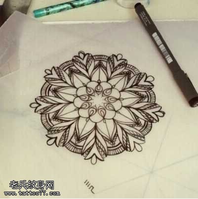 手稿梵花纹身图案