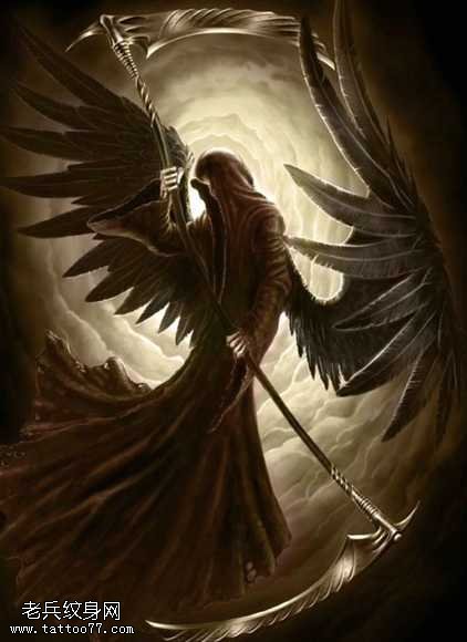 手稿死神纹身图案