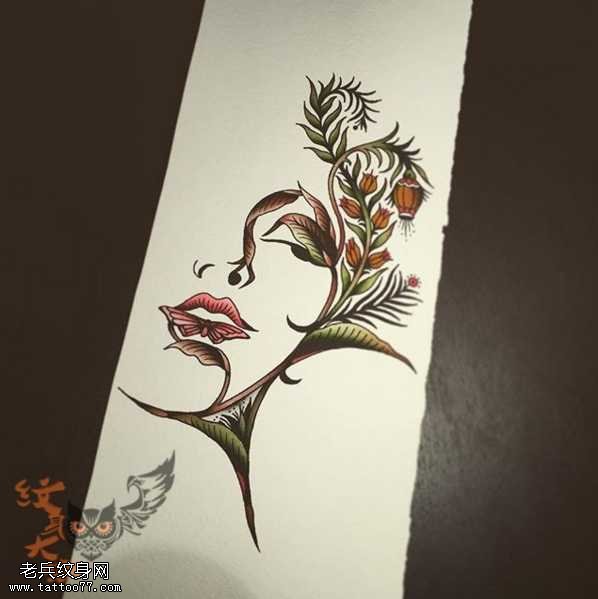 手稿脸部素材纹身图案