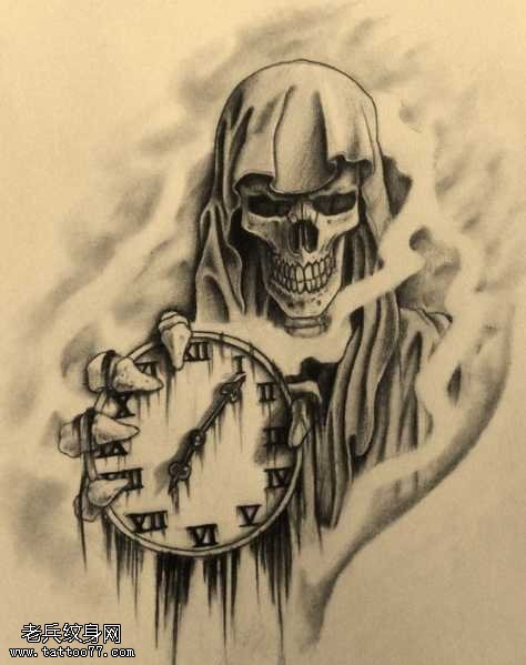 手稿死神纹身图案
