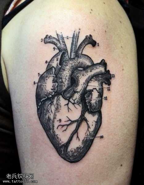 胳膊心脏纹身图案