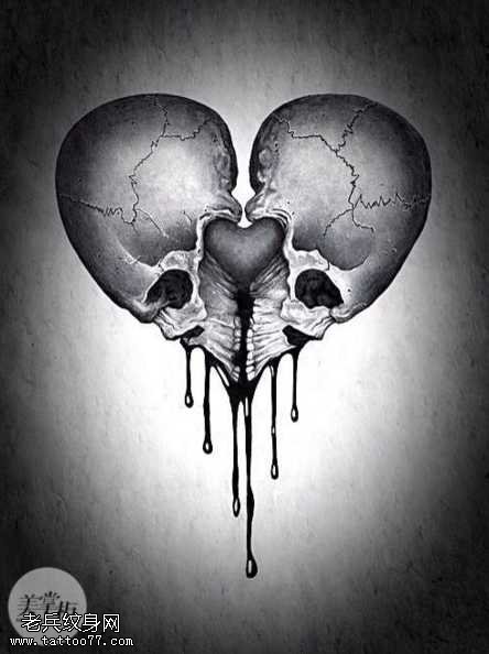 手稿二骷髅纹身图案