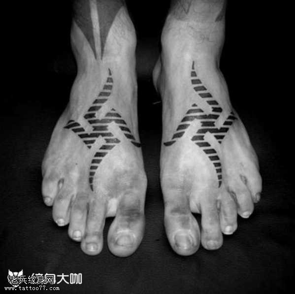 脚部佛印纹身图案