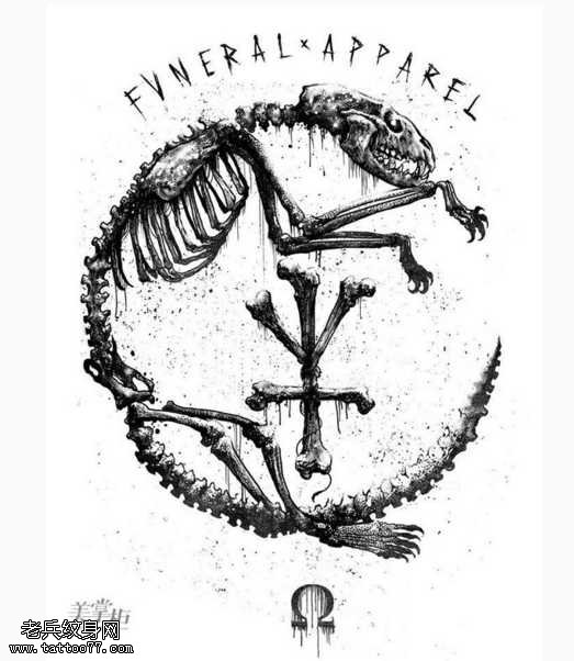 手稿恐龙灭绝纹身图案