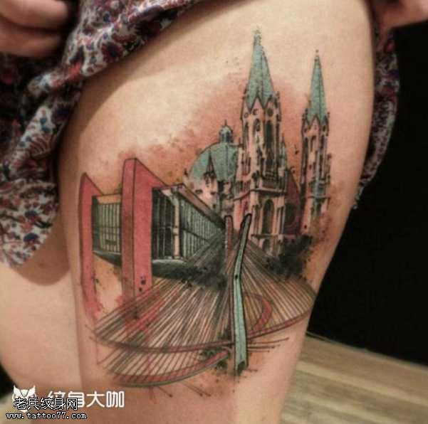 个性建筑纹身图案