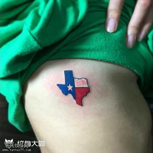 腰部国旗纹身图案