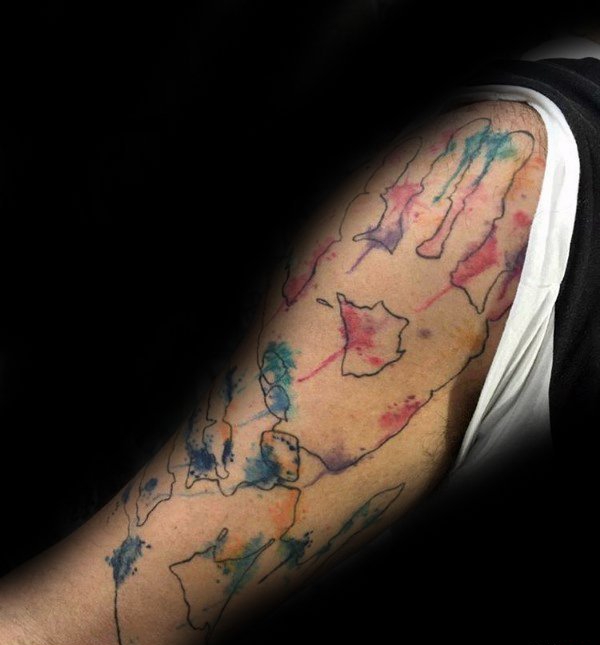 55款各式各样的人手掌印纹身图案