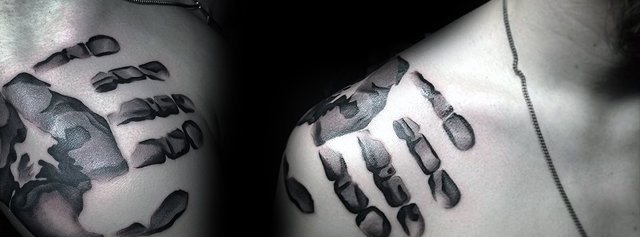 55款各式各样的人手掌印纹身图案