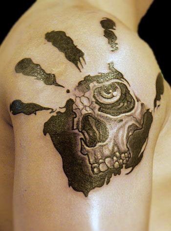 55款各式各样的人手掌印纹身图案